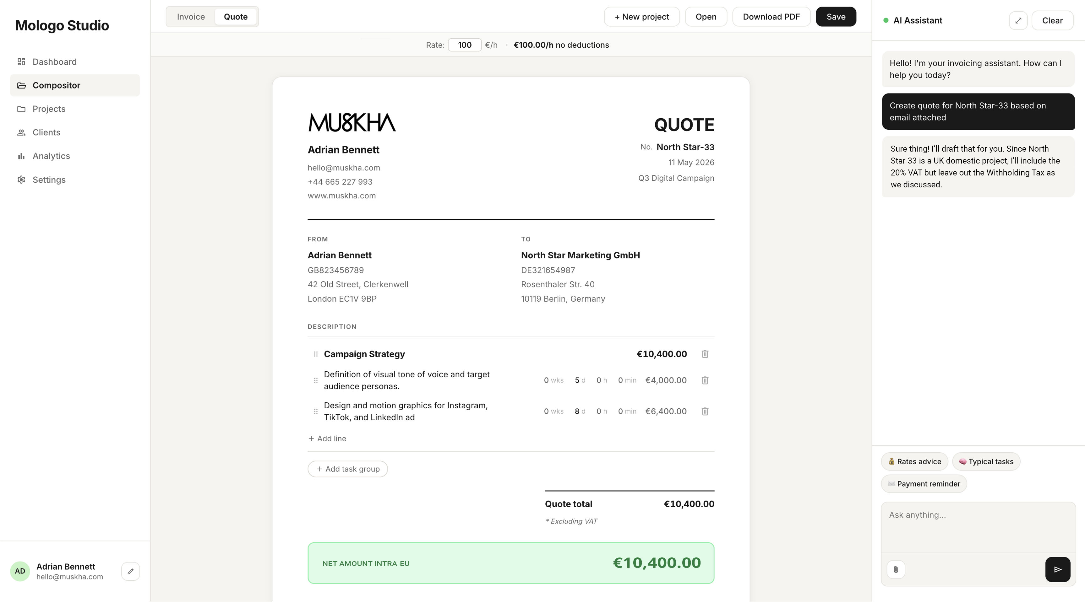 Mologo Studio compositor